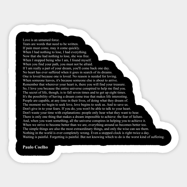 Paulo Coelho Quotes Sticker by qqqueiru